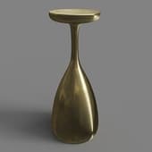 Philippe Hiquily Quille Laiton martele Side Table