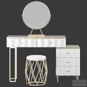 Homary Modern White Extendable Makeup Vanity 5