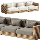 Batten Teak Outdoor Sofa