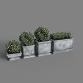 RH Estate Zinc Footed Planters