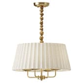 Tela White Fabric Pleated Shade Chandelier