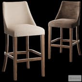 Ella Armless Fabric Bar & Counter Stool by rh.com