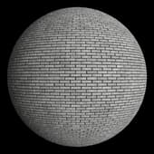Белый ровный кирпич с темной затиркой Bricks White Dark Mortar