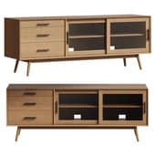 WEST ELM | Mid-Century glass media TV console
