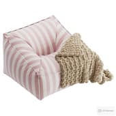 Cabana Stripe Mauve Chalk Modern Bean Bag Lounger