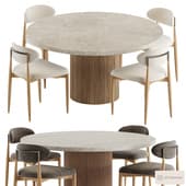 Arno Fabric & Mulholland Stone Dining Set 001