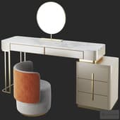 Homary Champagne Marble Top Makeup Vanity