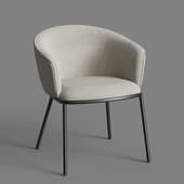 Chair Paal, chenille, gray