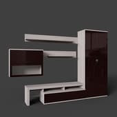 Комплект для гостиной Riminiс коричневым фасадом с местом под ТВ (3), 217,8 см