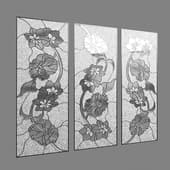 Stained glass window with flowers