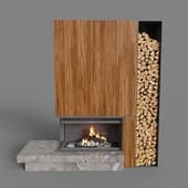 Modern fireplace with a firebox
