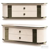 Arredamenti white and gold media cabinet