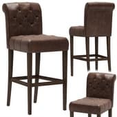 Restoration Hardware Bennett Roll-Back Leather Stool