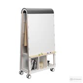 Arc of mobile office furniture by Task Systems