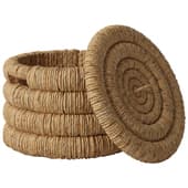 Laredoute Корзина круглая с крышкой из плетеного бананового дерева, Marilo