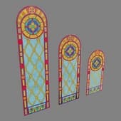 Stained-glass window in three sizes
