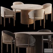 Eva Fabric & Ligné Dining Set 027 by rh.com