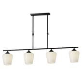 Strellux Linear Chandelier with White Opal Glass 4 heads