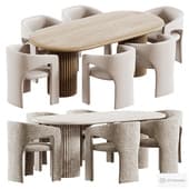 Sienna chair and Minimalist Marble Dining Table