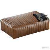 Lewin Leather Rectangular Ottoman, Lucia Tobacco
