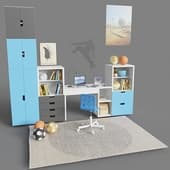 Modular furniture and accessories for a children's room IKEA