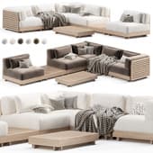 Homary Teak Modular Outdoor Sectional Sofa