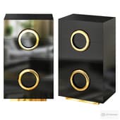 Black and gold 4-drawer accent chest dresser storage cabinet for bedroom