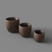Кашпо Effectory Metal Bowl Pot Rough Gold Patina