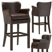 Restoration Hardware Professor's Leather Stool with Nailheads