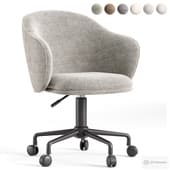 Office chair upholstered in chenille