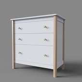 Комод Classic 3 ящика (белый)
