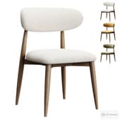 Modern Rubber Wood Walnut Dining Chair