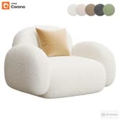 Wood Cushioned Lazy Armchair