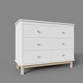 Комод Classic 6 ящиков (белый)