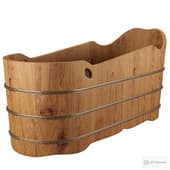 Homary Japanese Oak Wood Soaking Bathtub
