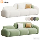 Wood Cushioned Lazy 3 Seater Sofa