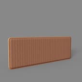 Изголовье кровати Natesa из массива тика и кожи 163 x 60 см