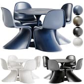 PANTON CHAIR BLUE and Tulip kitchen table