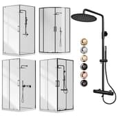 Beliani Set Shower Enclosure TELA, JUKATAN, DARLI, YORO