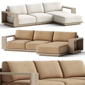 Mallorca Wood 2-Piece Right-Arm Chaise Sofa