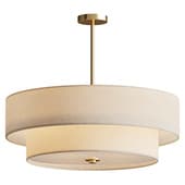 Modern Drum Chandelier 4 Light Fabric Pendant Light