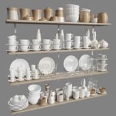KITCHEN SHELF WITH UTENSILS