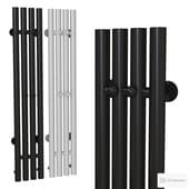 Electric towel warmer EWRIKA Penelope V 120x15 black matte vertical narrow with thermostat