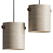 Wabi Sabi Travertine Cylinder Pendant Light