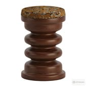 Contemporary Vertere Stool in Oiled Walnut with White Leather Seat Pad