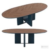 Principe oval walnut table by Arte Brotto