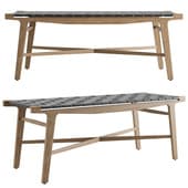 Crate & Barrel Taj Leather Strap Bench
