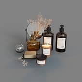 LA Bruket Decor Set for Bathroom with Dry Flowers