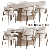 Thorsten Oval Dining Table and Ferrara Dining chair
