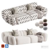 ABC Home Fleece Fabric Overstuffed dining sofa by abchome.ae